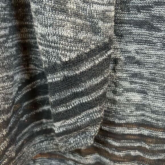 Eileen Fisher Large (L) Grey and Black Open Front Pure Organic Cotton Cardigan - Picture 5 of 6